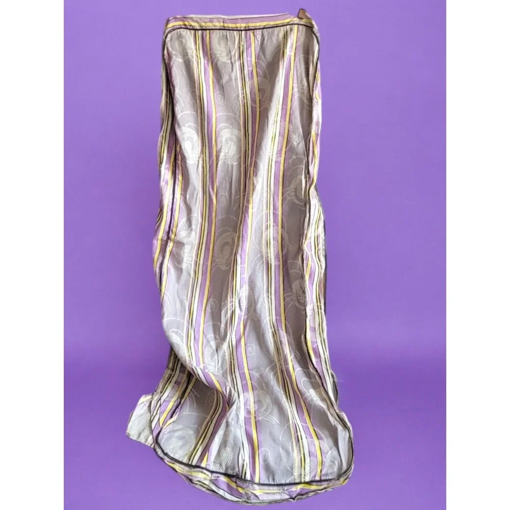 Vintage MCM Mattress Ticking New Old Stock  Purple Gray Yellow‎